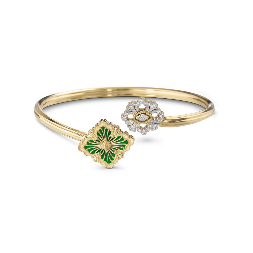 [Rani Jewelry JEWELRY] OPERA TULLE  GOLD BRACELET WITH ENAMEL BACKGROUND