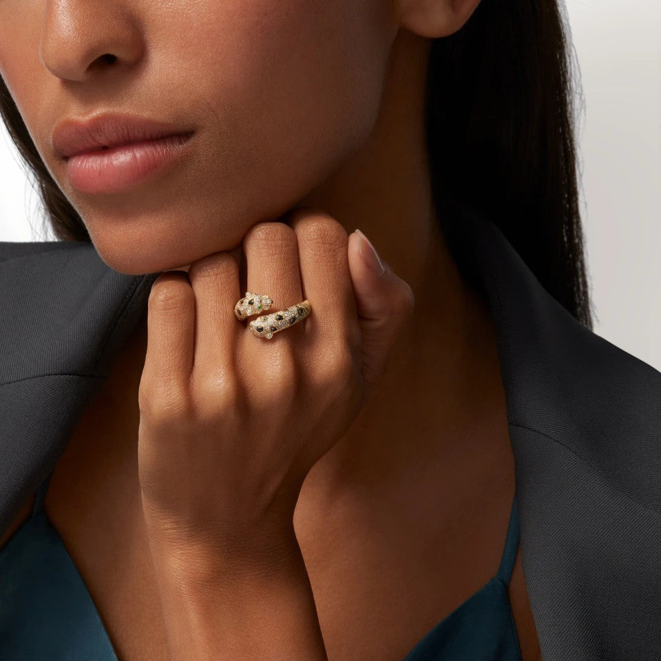 [Rani Jewelry] PANTHERE DOUBLE HEADED FULL DIAMOND  RING