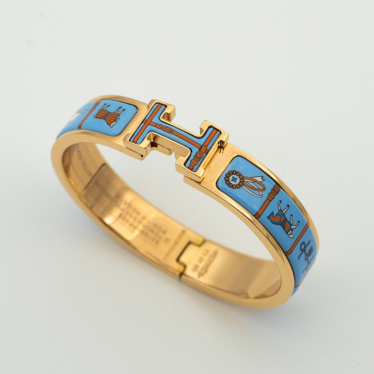 [Rani Jewelry]H PINK GOLD BRACELET BLUE CERAMIC