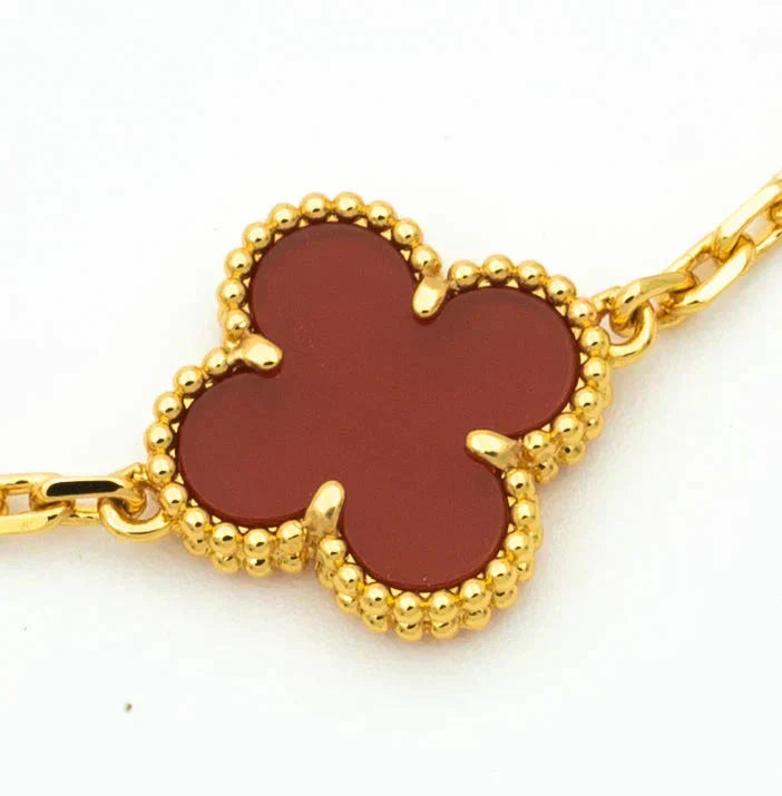[Rani Jewelry] CLOVER 5 MOTIF RED CORNELIAN BRACELET COLLECTION
