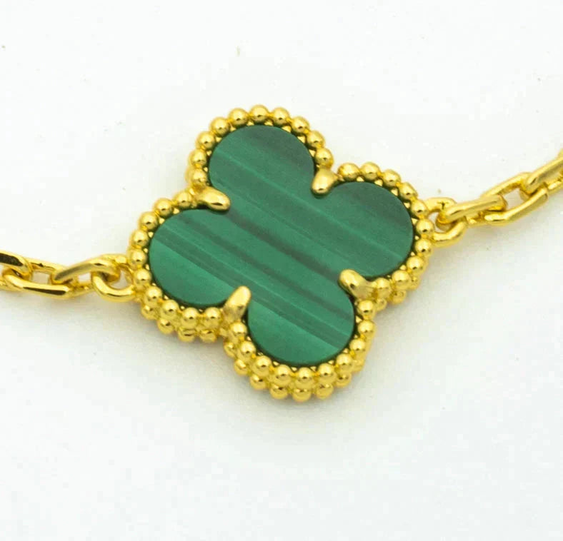 [Rani Jewelry] CLOVER 5 MOTIF MALACHITE BRACELET COLLECTION