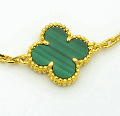 [Rani Jewelry] CLOVER 5 MOTIF MALACHITE BRACELET COLLECTION