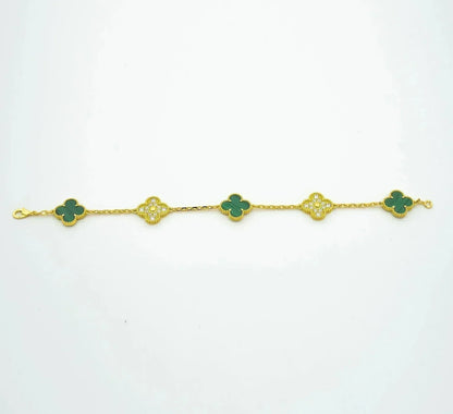 [Rani Jewelry] CLOVER 5 MOTIF MALACHITE BRACELET COLLECTION
