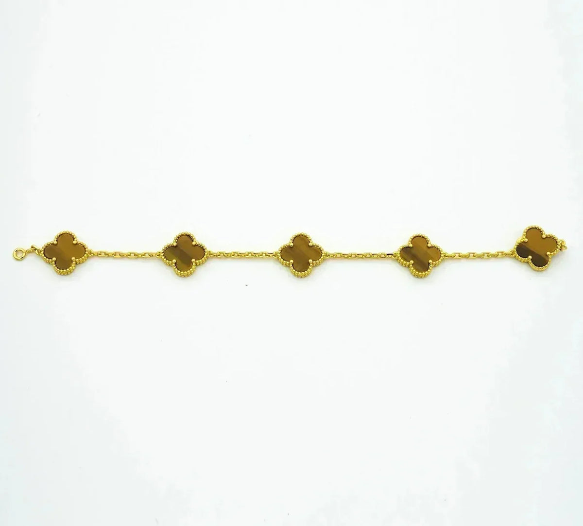 [Rani Jewelry] CLOVER 5 MOTIFS TIGER EYE BRACELET COLLECTION