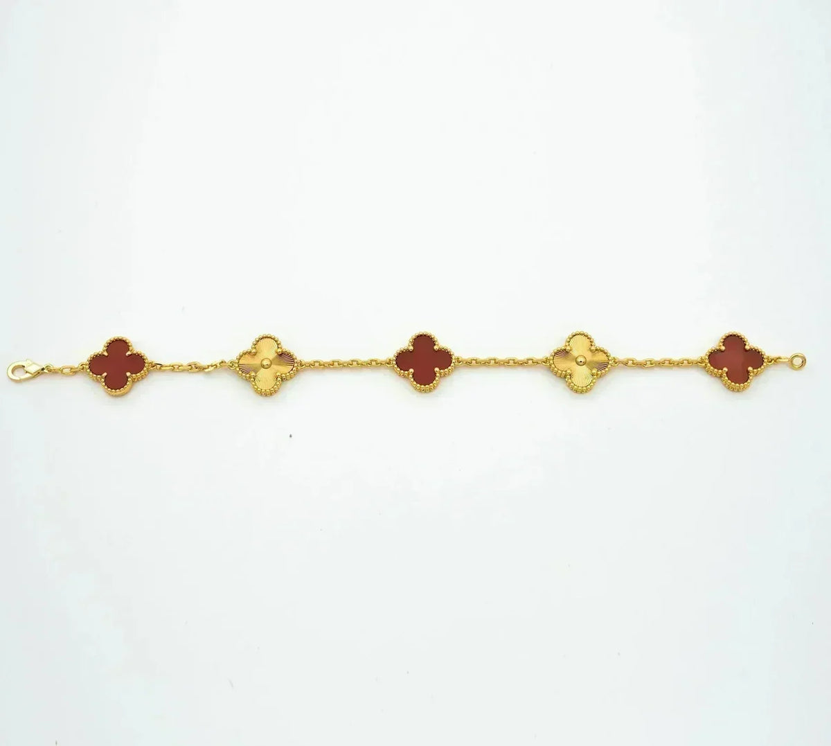 [Rani Jewelry] CLOVER 5 MOTIF RED CORNELIAN BRACELET COLLECTION