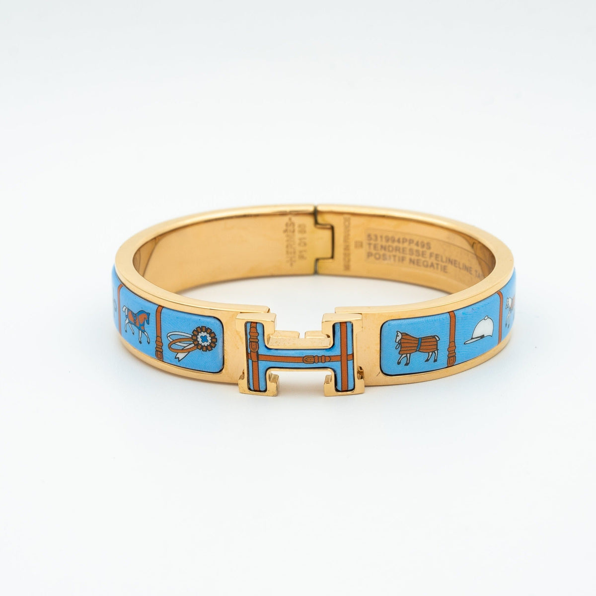 [Rani Jewelry]H PINK GOLD BRACELET BLUE CERAMIC