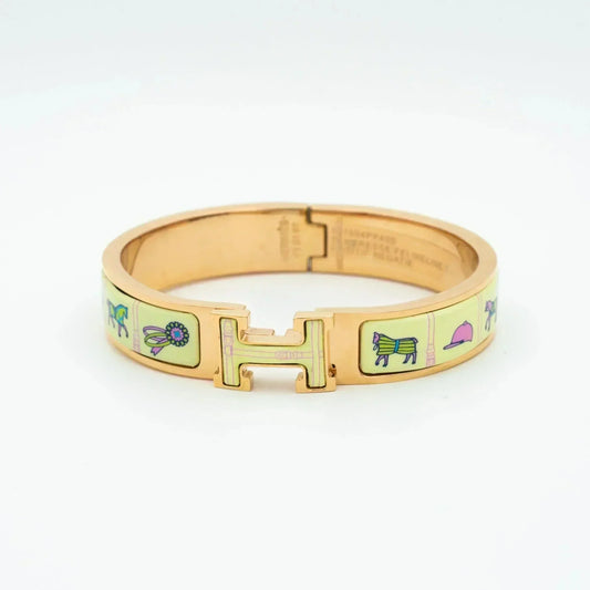 [Rani Jewelry]H PINK GOLD BRACELET CREAM CERAMIC
