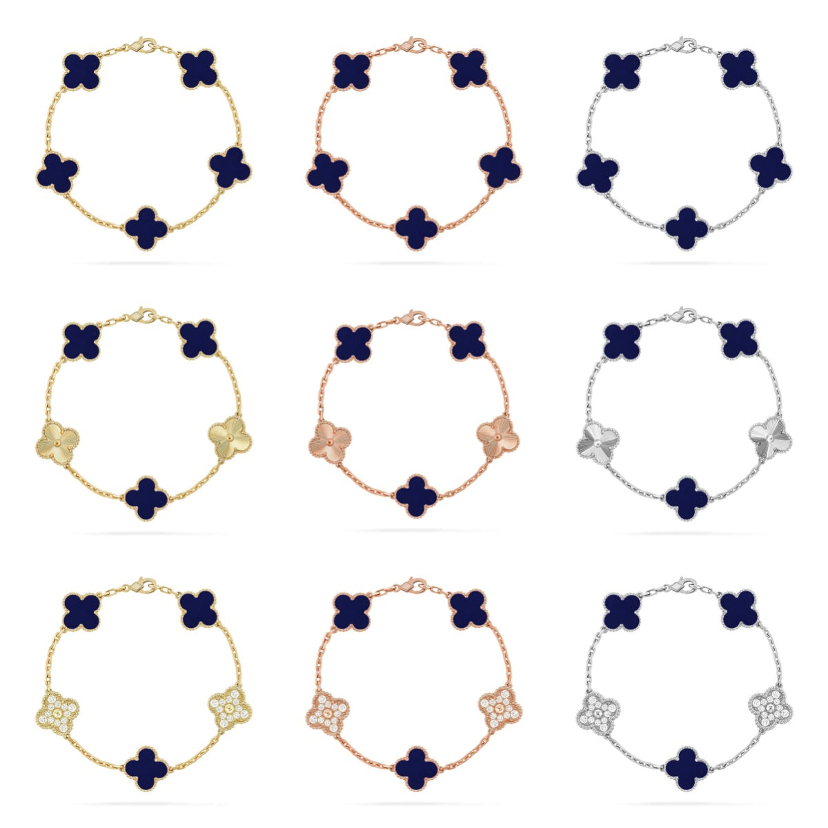 [Rani Jewelry]CLOVER 5 MOTIF LAPIS LAZULI BRACELET COLLECTION