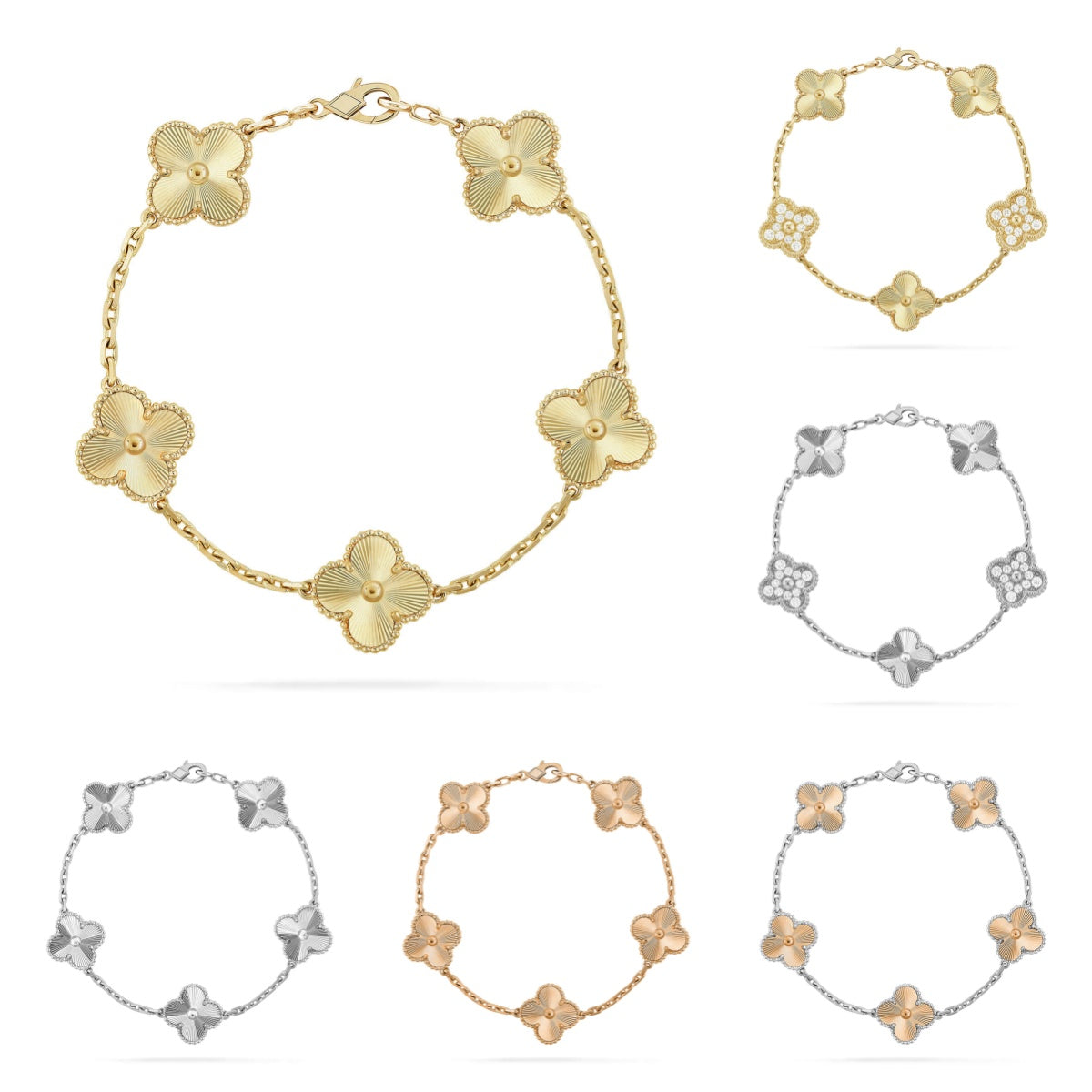 [Rani Jewelry] CLOVER 5 MOTIF LASER BRACELET COLLECTION