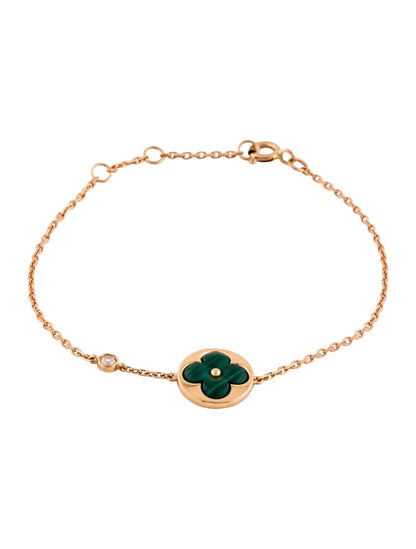 [Rani Jewelry]SUN MALACHITE 1 DIAMOND PINK GOLD BRACELET