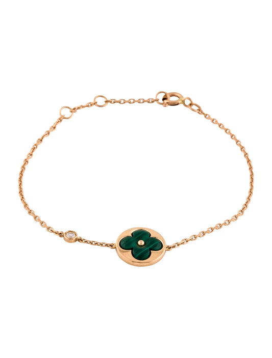 [Rani Jewelry]SUN MALACHITE 1 DIAMOND PINK GOLD BRACELET