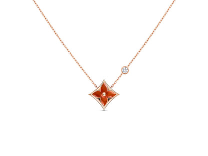 [Rani Jewelry]STAR NECKLACE PINK GOLD 1 DIAMOND