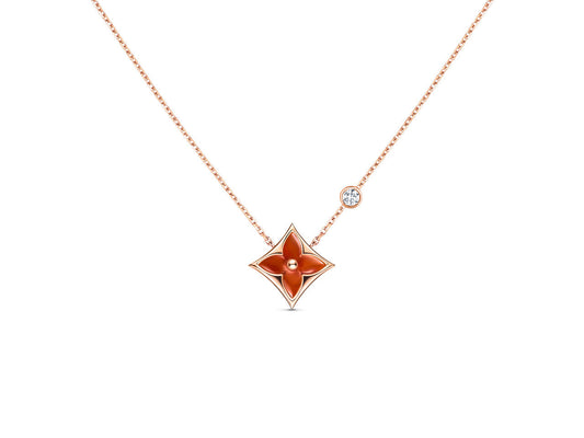 [Rani Jewelry]STAR NECKLACE PINK GOLD 1 DIAMOND