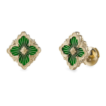 [Rani Jewelry JEWELRY]OPERA TULLE GOLD BUTTON EARRINGS ENAMELED ELEMENT