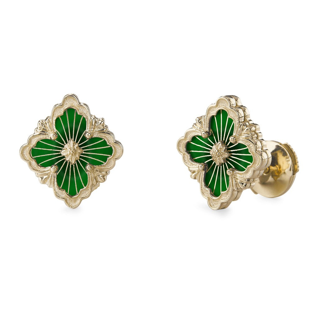 [Rani Jewelry JEWELRY]OPERA TULLE GOLD BUTTON EARRINGS ENAMELED ELEMENT