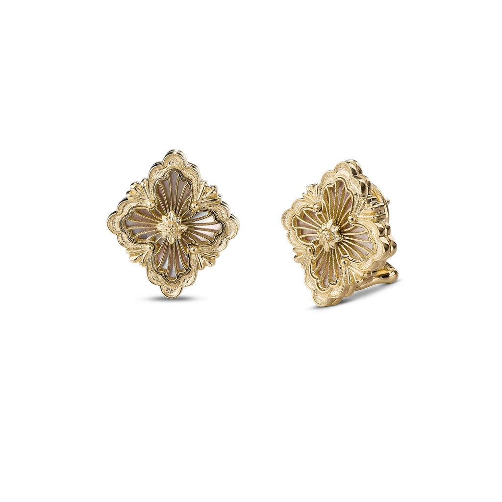 [Rani Jewelry JEWELRY]OPERA TULLE GOLD BUTTON EARRINGS ENAMELED ELEMENT
