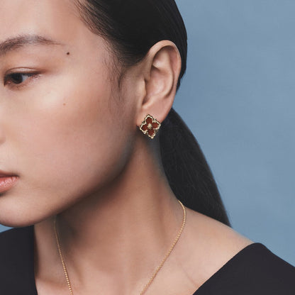 [Rani Jewelry JEWELRY]OPERA TULLE GOLD BUTTON EARRINGS ENAMELED ELEMENT