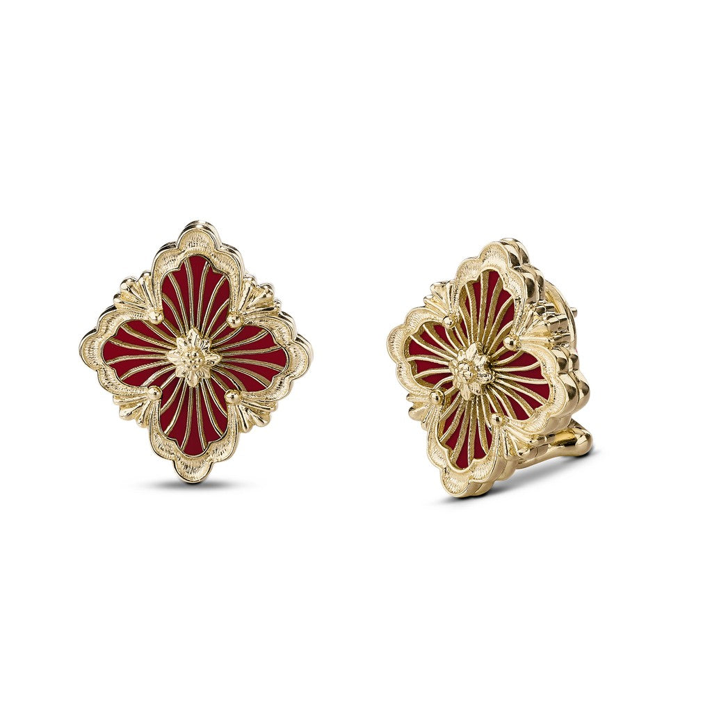 [Rani Jewelry JEWELRY]OPERA TULLE GOLD BUTTON EARRINGS ENAMELED ELEMENT