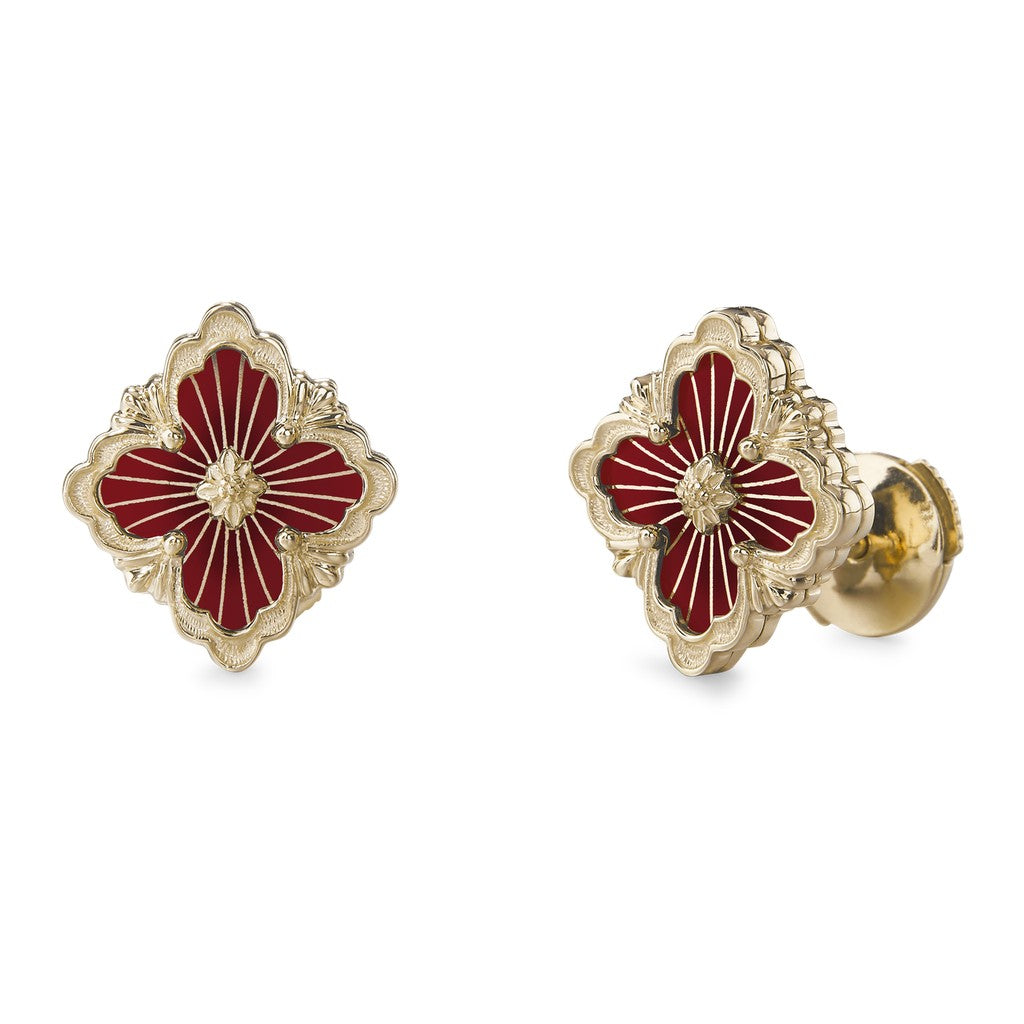[Rani Jewelry JEWELRY]OPERA TULLE GOLD BUTTON EARRINGS ENAMELED ELEMENT