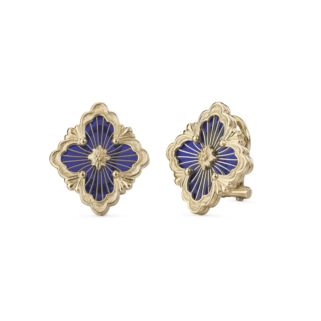 [Rani Jewelry JEWELRY]OPERA TULLE GOLD BUTTON EARRINGS ENAMELED ELEMENT