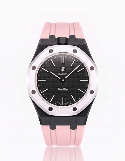 Silicone Strap & Case Royal Pop Ocho Negro(Customize  Colors)