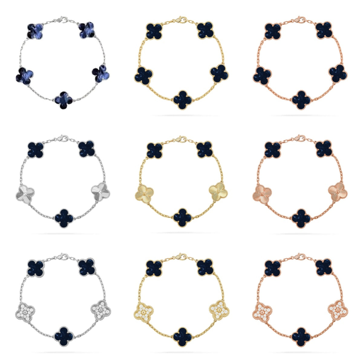 [Rani Jewelry]CLOVER 5 MOTIF PIETERSITE BRACELET COLLECTION