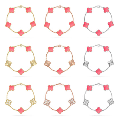 [Rani Jewelry] CLOVER 5 MOTIFS  PINK MOP BRACELET COLLECTION