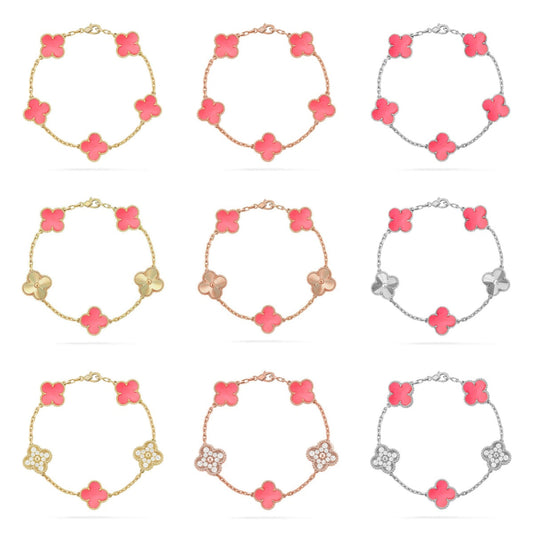 [Rani Jewelry] CLOVER 5 MOTIFS  PINK MOP BRACELET COLLECTION