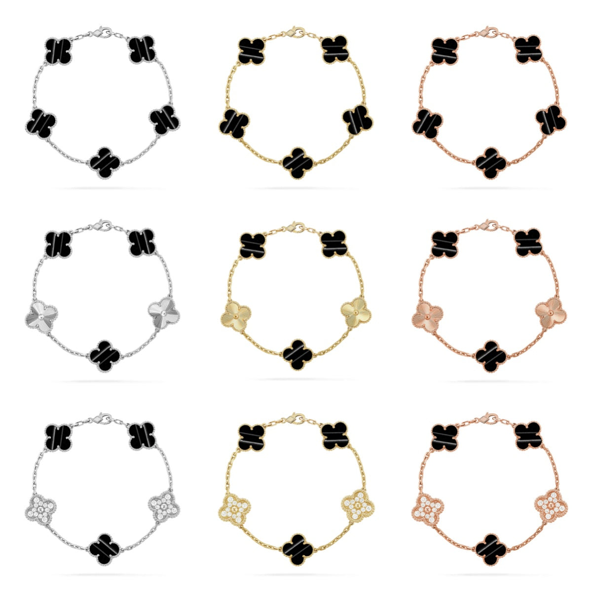 [Rani Jewelry] CLOVER 5 MOTIF PULSAR STONE BRACELET COLLECTION