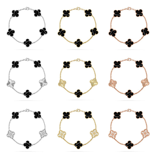 [Rani Jewelry] CLOVER 5 MOTIF PULSAR STONE BRACELET COLLECTION