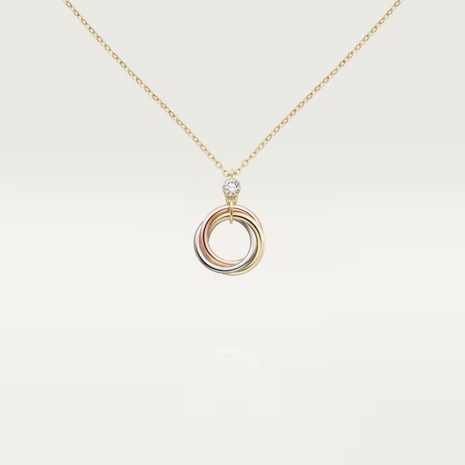 [Rani Jewelry] TRINITY  NECKLACE 1 DIAMOND