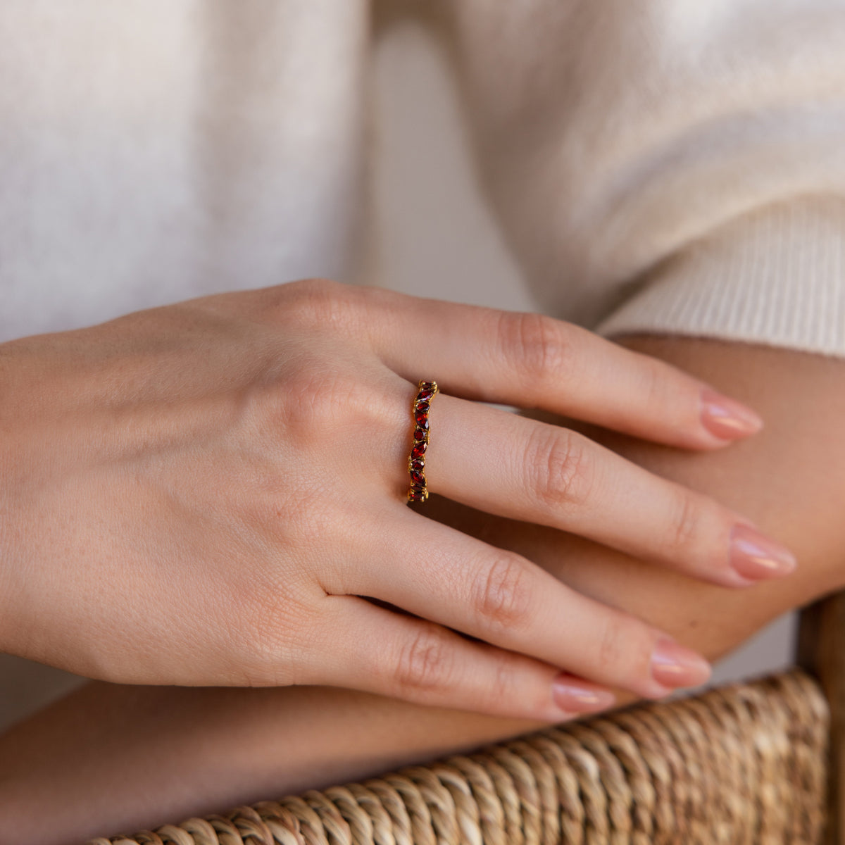 Staggered Marquise Birthstone Ring