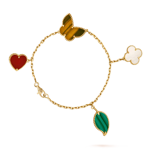 [Rani Jewelry]LUCKY SPRING 5 MOTIF GOLD BRACELET