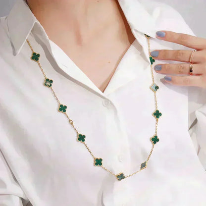 [Rani Jewelry]CLOVER 20 MOTIFS MALACHITE GOLD