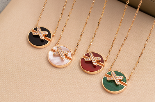 [Rani Jewelry]JEUX DE PINK GOLD DIAMOND NECKLACE