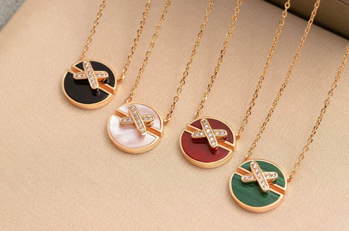 [Rani Jewelry]JEUX DE ROSE GOLD DIAMOND NECKLACE
