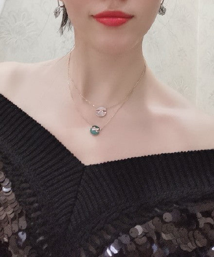 [Rani Jewelry]JEUX DE PINK GOLD DIAMOND NECKLACE
