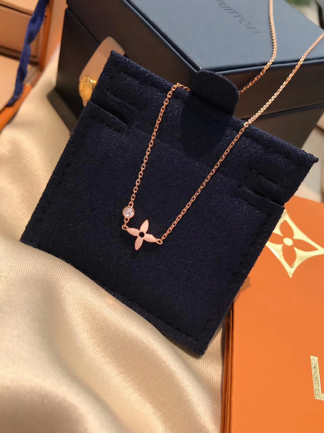 [Rani Jewelry]BLOSSOM PENDANT PINK GOLD AND DIAMOND