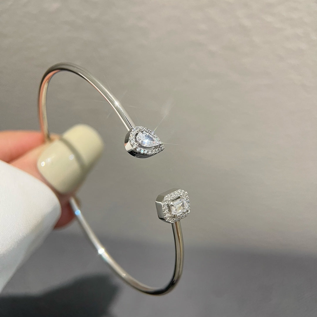 [Rani Jewelry]JONC FLEX MY TWIN TOI & MOI SILVER DIAMOND BRACELET