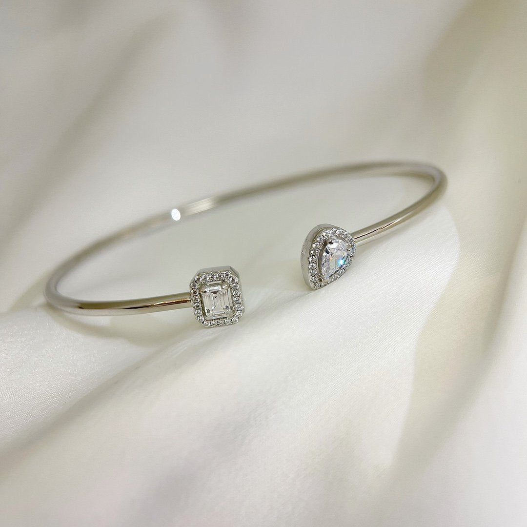 [Rani Jewelry]JONC FLEX MY TWIN TOI & MOI SILVER DIAMOND BRACELET