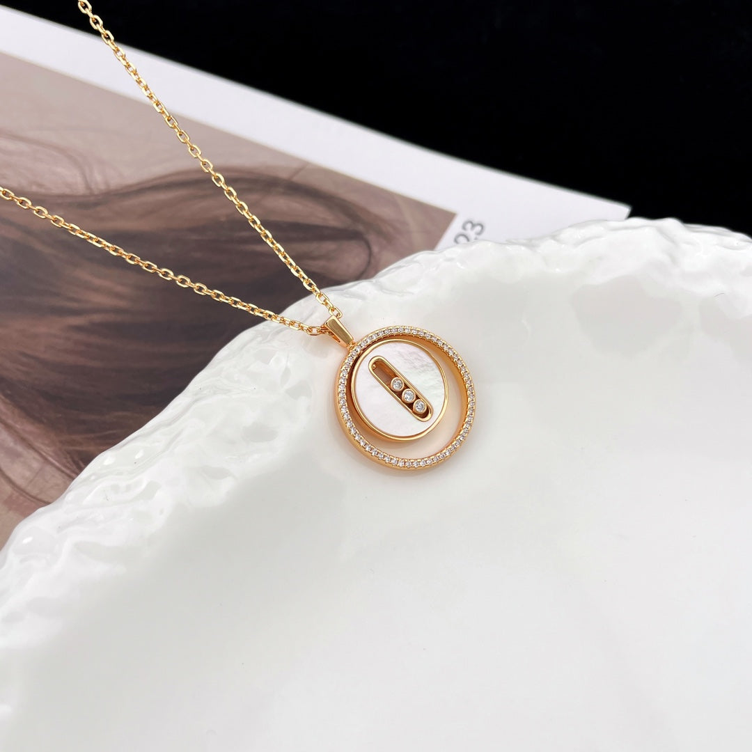 [Rani Jewelry]LUCKY MOVE MM NACRE BLANCHE DIAMOND NECKLACE
