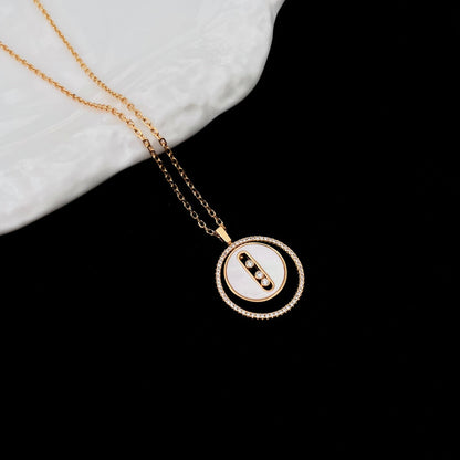 [Rani Jewelry]LUCKY MOVE MM NACRE BLANCHE DIAMOND NECKLACE