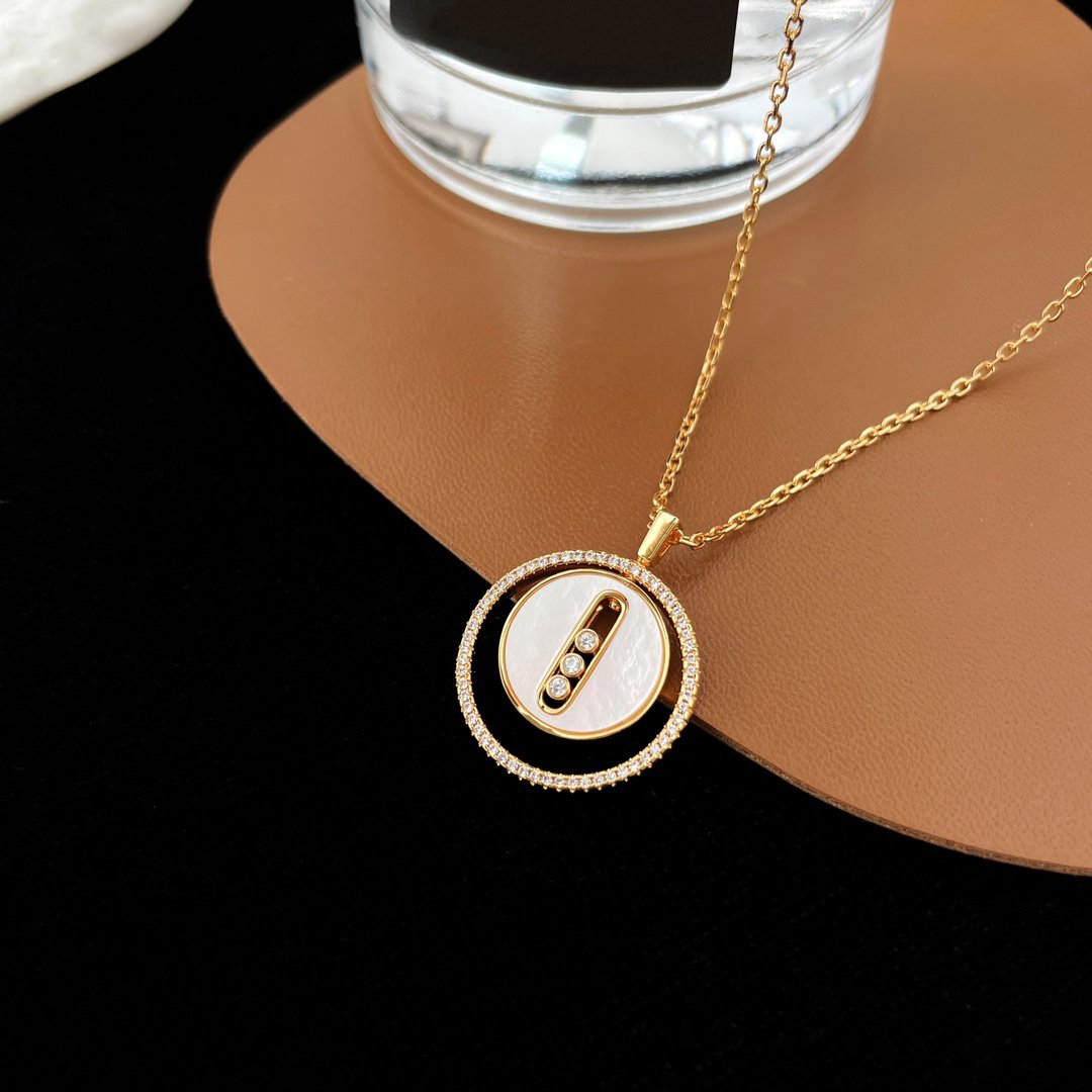 [Rani Jewelry]LUCKY MOVE MM NACRE BLANCHE DIAMOND NECKLACE