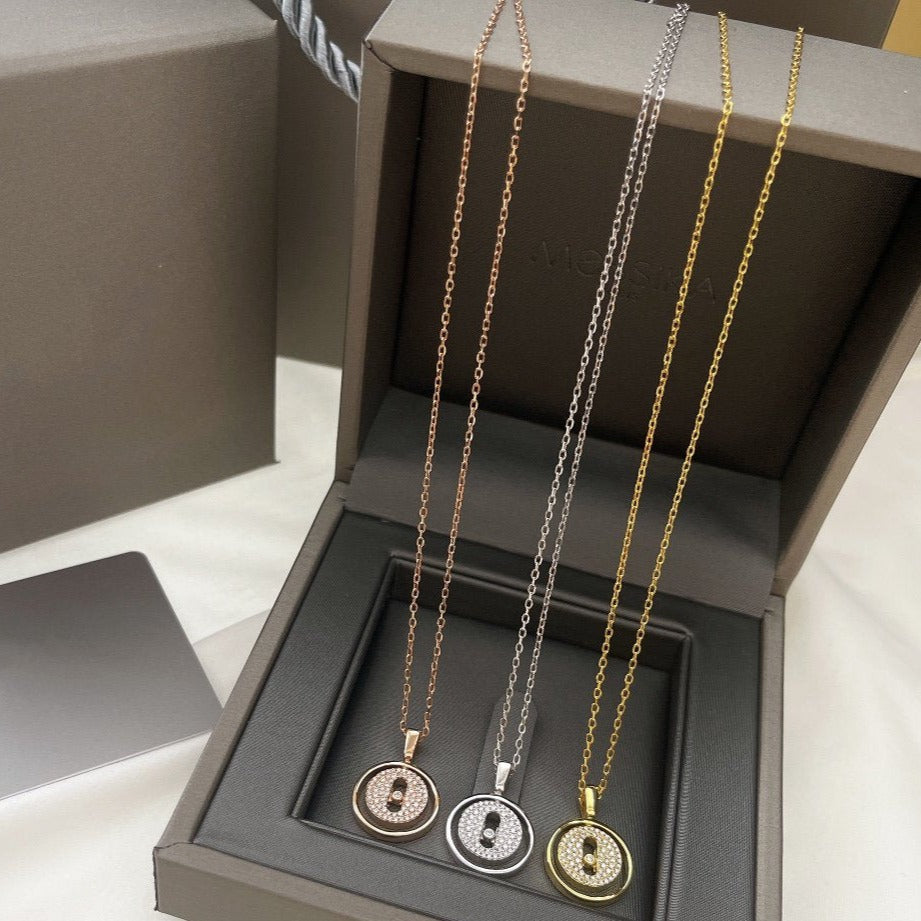 [Rani Jewelry]LUCKY MOVER PM PAVED NECKLACE