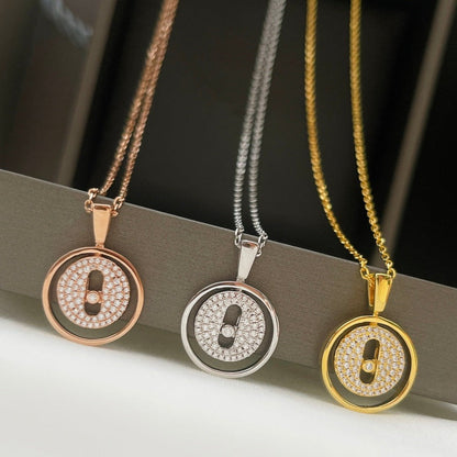 [Rani Jewelry]LUCKY MOVER PM PAVED NECKLACE