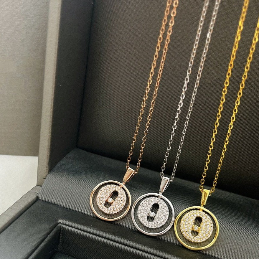 [Rani Jewelry]LUCKY MOVER PM PAVED NECKLACE
