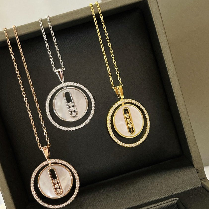 [Rani Jewelry]LUCKY MOVE MM NACRE BLANCHE DIAMOND NECKLACE