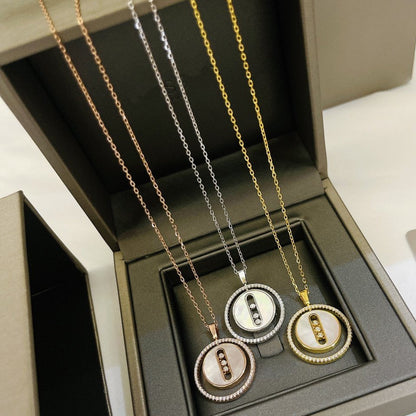 [Rani Jewelry]LUCKY MOVE MM NACRE BLANCHE DIAMOND NECKLACE