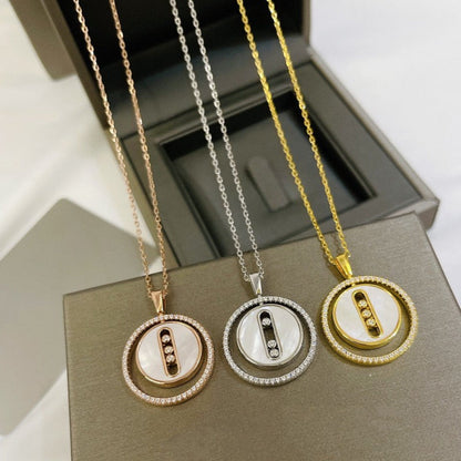 [Rani Jewelry]LUCKY MOVE MM NACRE BLANCHE DIAMOND NECKLACE