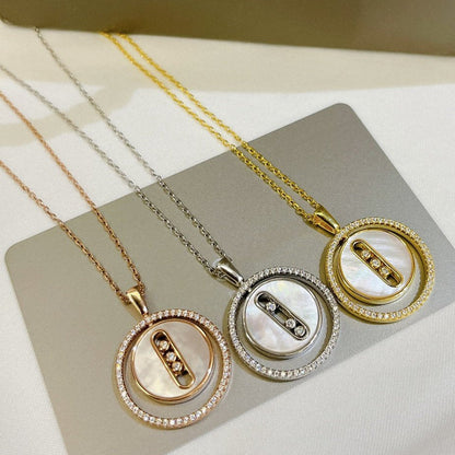 [Rani Jewelry]LUCKY MOVE MM NACRE BLANCHE DIAMOND NECKLACE